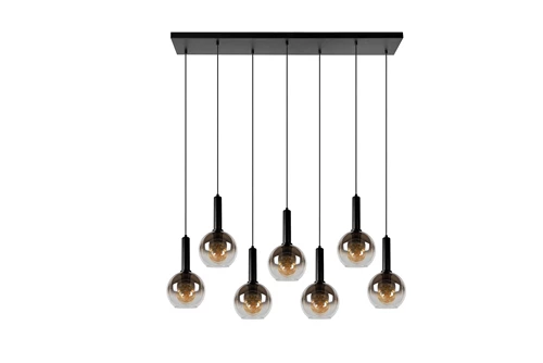 Lucide MARIUS - Pendant light - 7xE27 - Black - turned off